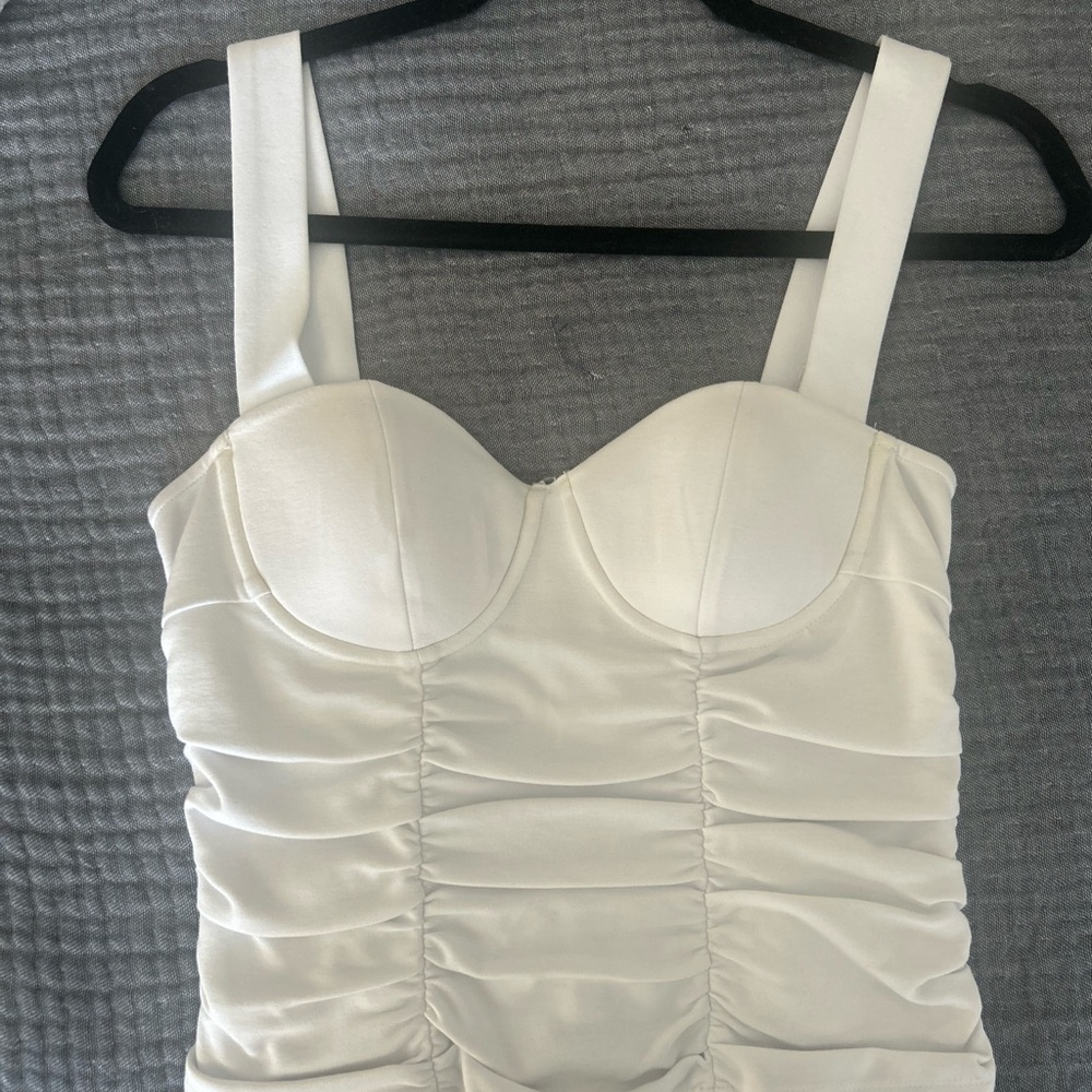 Reformation Cream Satin Ruched Bustier NWOT